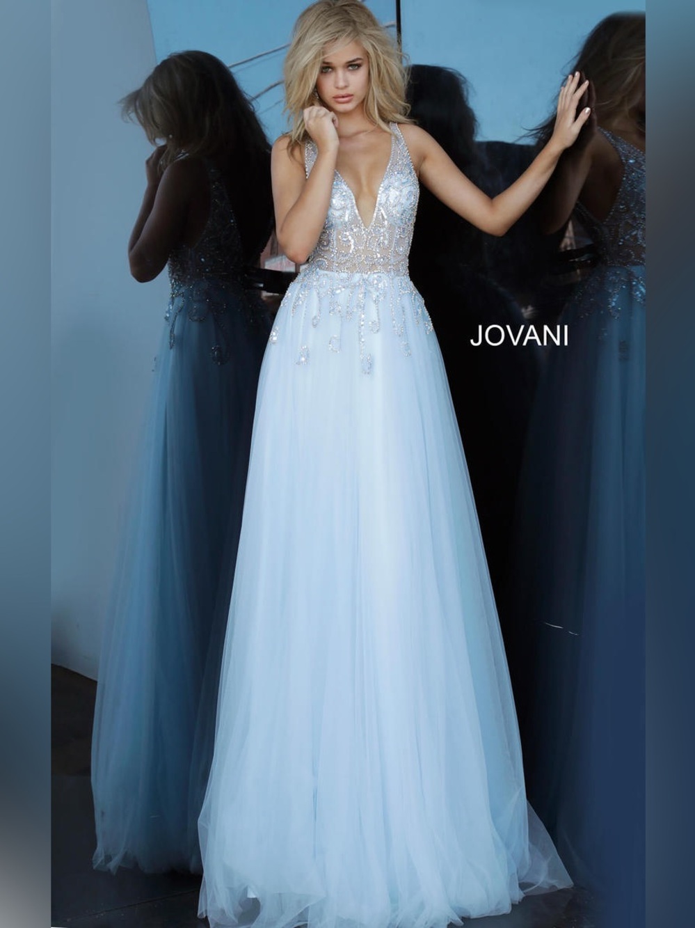 Jovani 4019 light blue NWT brand new never worn before and never altered!